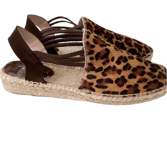 Picon Womens Leopard Print Calf Hair Espadrilles - Picture 3 of 13